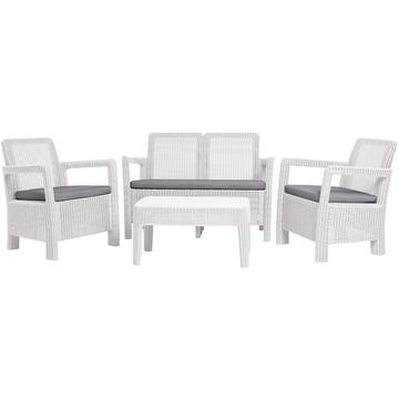 Keter Set mobilier de gradina tarifa lounge - Canapea+Masuta+DOUA SCAUNE ALB/ GRI- RECE