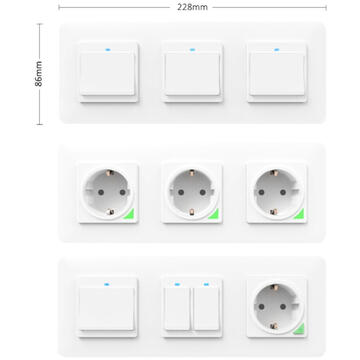 Rama tripla PNI WS3 pentru intrerupator sau priza inteligenta PNI SmartHome