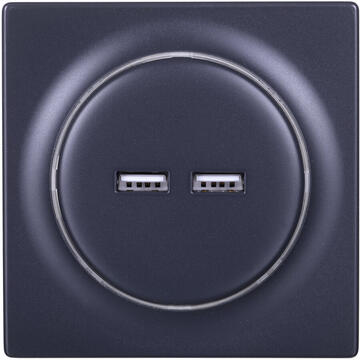 Fibaro FGWU-021-8 socket-outlet 2x USB Black