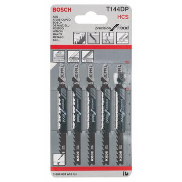 Bosch Jigsaw blade T144DP - 5 pieces black