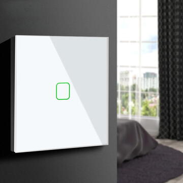 Intrerupator inteligent MCE701W Touch light switch, single, glass, white with square button