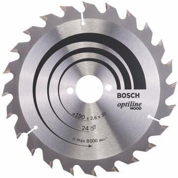 Bosch Panza fierastrau circular Optiline pentru lemn, 190 x 30 x 2.6 mm