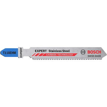 Bosch Expert Carbide Jigsaw Blade T 118 EHM 'Stainless Steel', 3 pieces