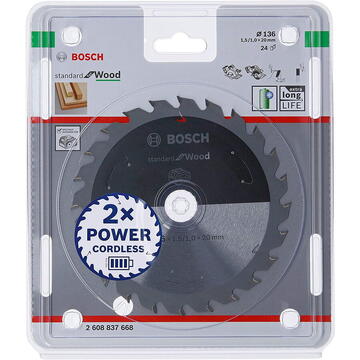 Bosch circular saw blade Standard for Wood, 136mm