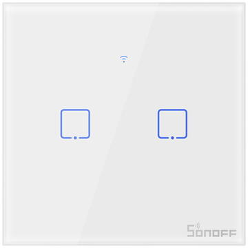 Touch light switch WiFi + RF 433 Sonoff T1 EU TX (2-gang)