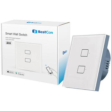 Intrerupator inteligent BroadLink TC2S, WI-FI dublu, Alb