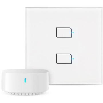 WI-FI SMART LIGHT SWITCH TC3-EU-2 BroadLink (2-channel - with smart  S3 hub)