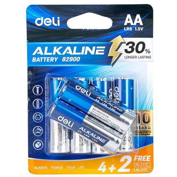 Deli Office Deli Alkaline batteries AA LR6 4+2 pcs