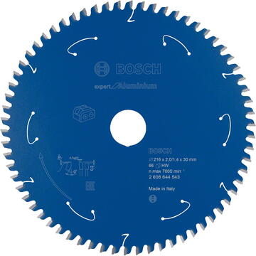 Bosch Disc Expert for Aluminium 216x30 mm, 66T, special pentru circulare cu acumulator