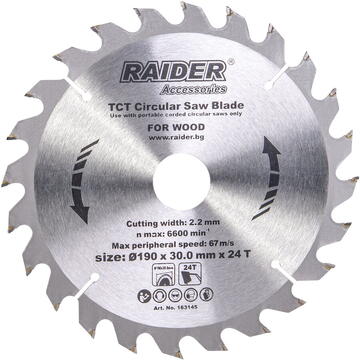 Raider Disc pentru fierastrau circular 1902430mm