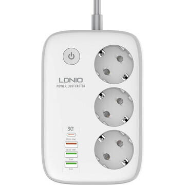 Smart Wi-Fi power strip LDNIO SEW3452 (white)