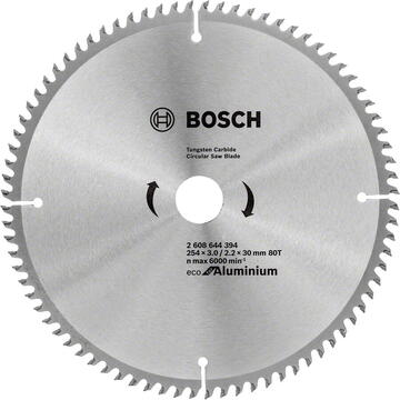 Bosch Panza ferastrau circular Eco for Aluminium, 254x30x3mm, 80T