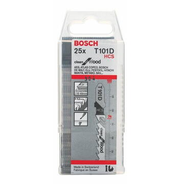 Bosch HCS jigsaw blade Clean for Wood T101D - 25-pack - 2608633577