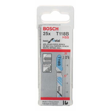 Bosch HSS jigsaw blade Basic for Metal T118A - 25-pack - 2608638470