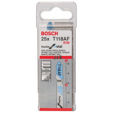 Bosch BIM jigsaw blade flexible for Metal T118AF - 25-pack - 2608634991