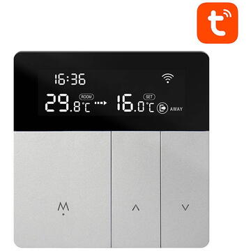 Termostat SMART Avatto WT50 3A Wi-Fi Tuya, Negru / Gri