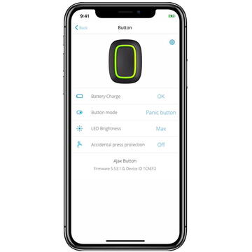 Buton de Panică AJAX Emergency button Wireless Negru