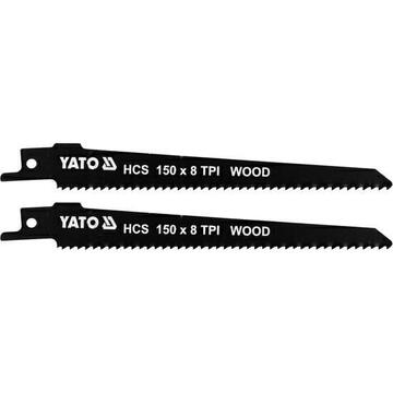 Yato Set 2 panze pentru fierastrau sabie, YT-33923, pentru lemn, 150 mm, 8TPI, HCS