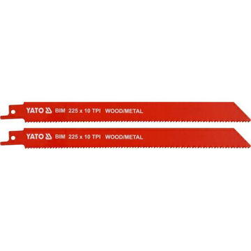 Yato Set 2 lame pentru ferastrau sabie YT-33933, 225mm, 10TPI, lemn/metal