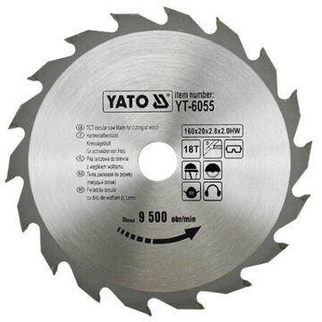 Yato Disc fierăstrău wolfram pentru lemn 160 x 18 mm YT-6055