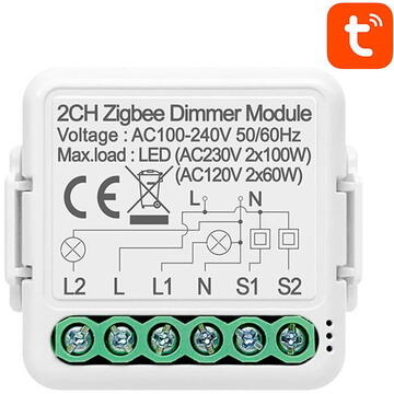 Smart Dimmer Switch Module ZigBee Avatto N-ZDMS01-2 TUYA