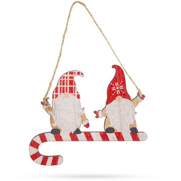 Familly Christmas Decor de Craciun - Lemn, spiridus rosu - 15 cm