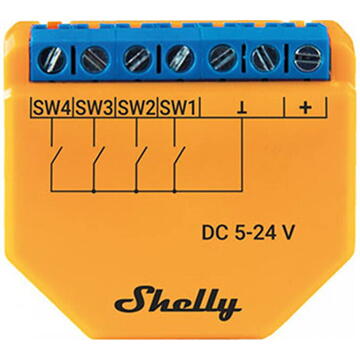 Wi-Fi Controller Shelly PLUS i4 DC, 4-digital inputs