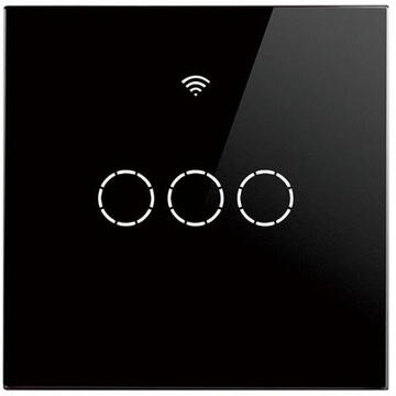 SmartWise T4 EU 3C WiFi + RF comutator de lumina inteligent controlabil de la distanta (functioneaza numai in direct, fara neutru) (R2, negru)