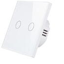 Comutator tactil inteligent de perete SmartWise Z2-LS Zigbee cu 2 grupuri (un singur fir)