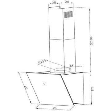 Hota Respekta de perete 150 mm 479 m³/h 60 cm CH 89060 W extractor hood Alb