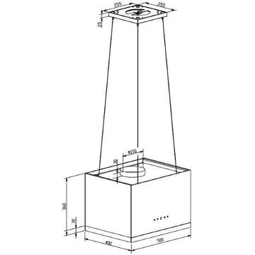 Hota Respekta cu insulă 50 cm  495,2 m³/h CH11050IW extractor hood  Alb