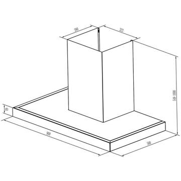 Hota Respekta 162 W 597 m³/h 150 mm CH 44090 GAM extractor hood Argintiu