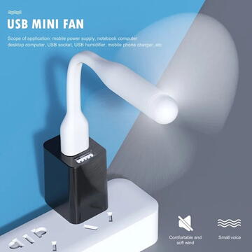 Ventilator USB Portabil, 5V - Techsuit (TUF1) - White