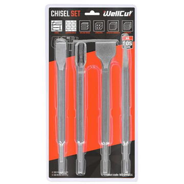 WC-CHISEL4 WELLCUT 4 PCS SDS Chisel Set