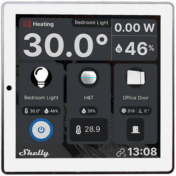 Panou de control inteligent cu comutator 5A Display Shelly Wall (alb)