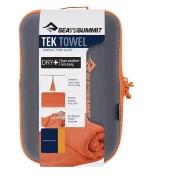 Sea To Summit Tek Quick Dry Travel Towel Large Outback 60 x 120 cm Microfiber, Orange 1 pc