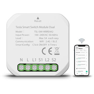 TESLA TSL-SWI-WBREAK2 Smart Switch Module Dual