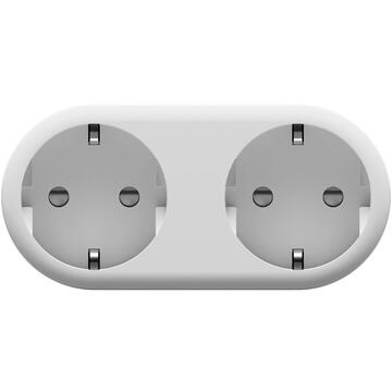 Tesla Smart Plug Dual electrical socket with Wi-Fi, white