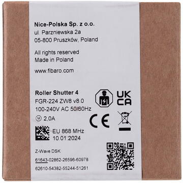 Fibaro FGR-224 blind/shutter accessory Shutter control