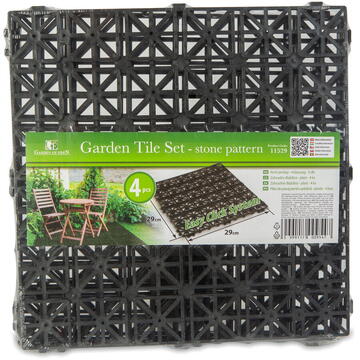 Garden of Eden Paviment pentru gradină - plastic - negru - 29 x 29 x 1,5 cm - 4 buc/pachet