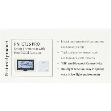 Senzor inteligent de temperatura si umiditate PNI SafeHome PT252 WiFi aplicatie de mobil Tuya Smart