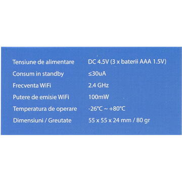 Senzor inteligent de temperatura si umiditate PNI SafeHome PT252 WiFi aplicatie de mobil Tuya Smart