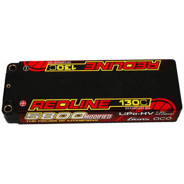 Gens ace Redline Series 5800mAh 7.6V 130C 2S1P HardCase 56# HV Ultra LCG LiPo Battery