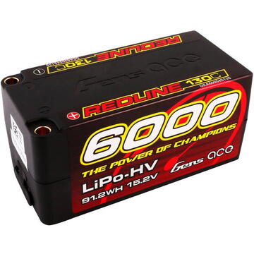 Gens ace Redline Series 6000mAh 15.2V 130C 4S2P HardCase 69# HV LiPo Battery