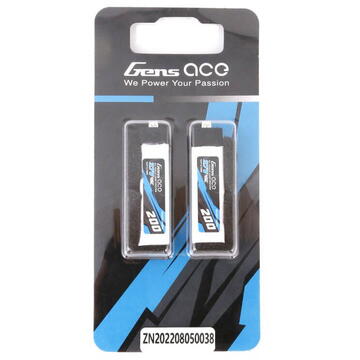 Gens ace 200mAh 3.7V 45C 1S1P Lipo Battery (2pcs)