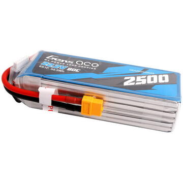 Gens ace 2500mAh 22.2V 80C 6S1P Lipo Battery Pack with XT60 plug