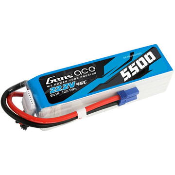 Gens ace 5500mAh Lipo 22.2V 45C 6S1P Model Helicopter Batteries