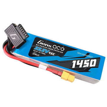 Gens Ace G-Tech 1450mAh 22.2V 45C 6S1P Lipo Battery Pack with XT60 Plug