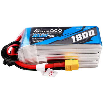 Gens ace G-Tech 1800mAh 22.2V 45C 6S1P Lipo Battery Pack with XT60 Plug