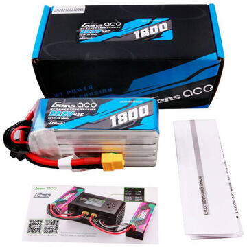 Gens ace G-Tech 1800mAh 22.2V 45C 6S1P Lipo Battery Pack with XT60 Plug